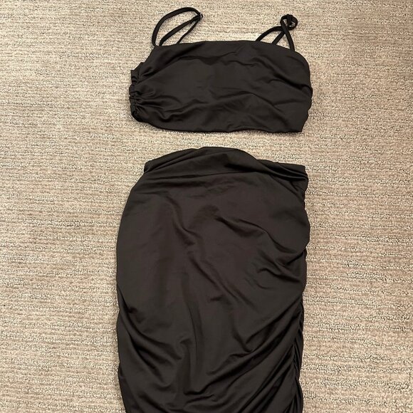 Black Bodycon Two Piece Set - Picture 1 of 2